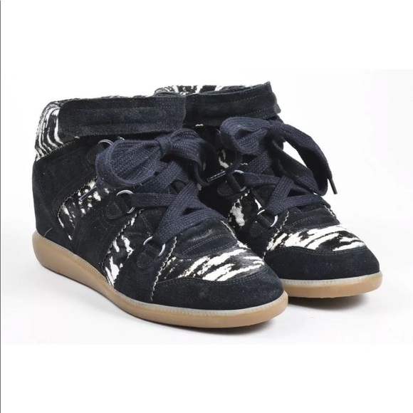 Isabel Marant Zebra "bobby" Wedge Sneakers